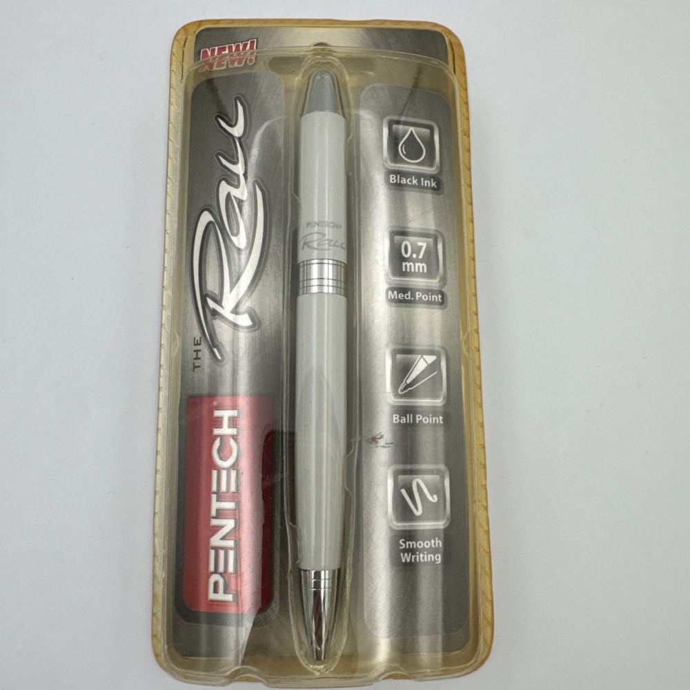 Pentech RALL Syntech Ball Point Pen .7mm Black ink Vintage 2008 REFILLABLE NOS